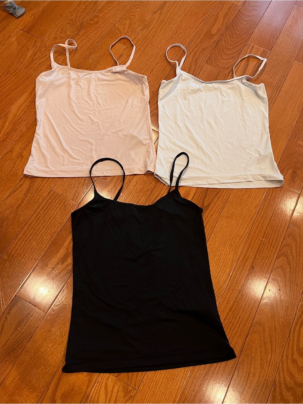 Womens Primark Camisoles Tank Top White Black Beige Pink Set of 3 Size XS 2/4